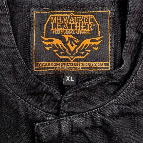 Milwaukee Leather Men's Size XL MDM3002 Covert Black Denim Club Style CC Vest - Picture 4 of 14